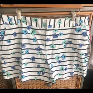 Striped Floral Shorts